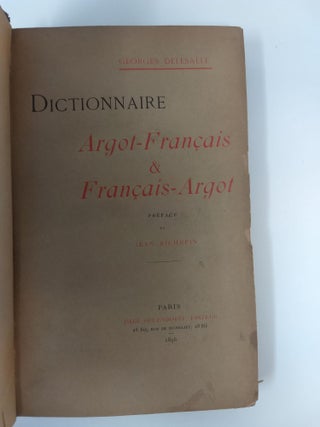 DICTIONNAIRE ARGOT-FRANCAIS & FRANCAIS-ARGOT