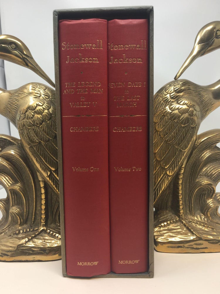 Item #74258 STONEWALL JACKSON. [TWO VOLUME SET IN SLIPCASE]; VOLUME I: THE LEGEND AND THE MAN TO VALLEY V. VOLUME II: SEVEN DAYS I TO THE LAST MARCH. Lenoir Chambers.