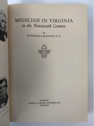MEDICINE IN VIRGINIA IN THE NINETEENTH CENTURY