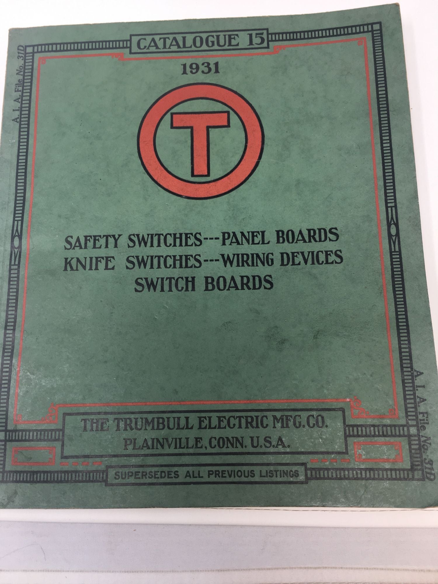 Trumbull Electric - The Trumbull Electric Mfg. Co. Catalog 15 -- 1931; Manufacturers of Complete Interior Electrical Distribution and Control Systems