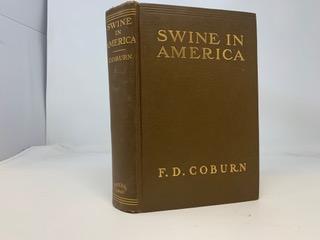 Item #76223 SWINE IN AMERICA : A TEXTBOOK FOR THE BREEDER, FEEDER AND STUDENT. F. D. Coburn.