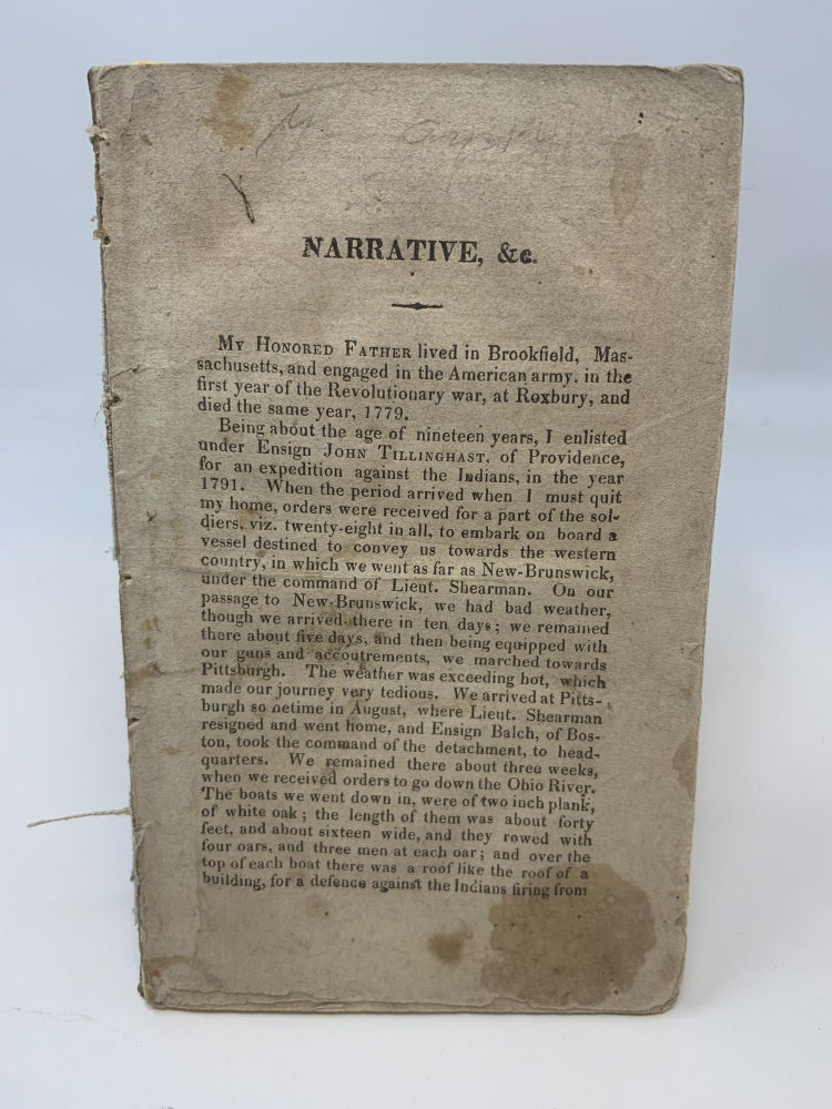 Item #79193 NARRATIVE OF THE LIFE AND ADVENTURES OF MATTHEW BUNN IN AN EXPEDITION AGAINST THE NORTHWESTERN INDIANS IN 1791-1791, 2, 3, 4, & 5. Matthew Bunn.