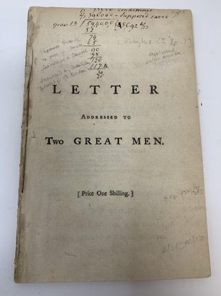 Item #81126 A LETTER ADDRESSED TO TWO GREAT MEN, ON THE PROSPECT OF PEACE; AND THE TERMS...