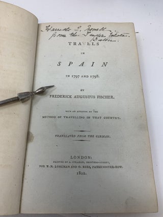 TRAVELS IN SPAIN IN 1797 AND 1798, WITH AN APPENDIX ON METHOD OF TRAVELLING IN THAT COUNTRY