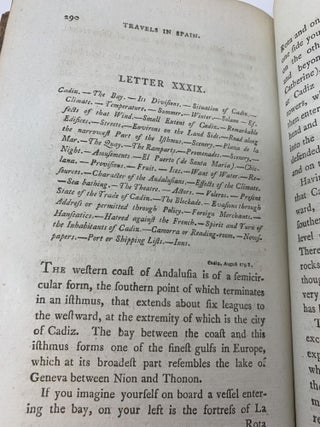 TRAVELS IN SPAIN IN 1797 AND 1798, WITH AN APPENDIX ON METHOD OF TRAVELLING IN THAT COUNTRY