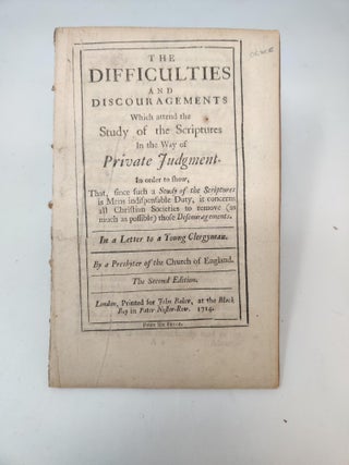 Item #81684 THE DIFFICULTIES AND DISCOURAGEMENTS WHICH ATTEND THE STUDY OF THE SCRIPTURES IN THE...