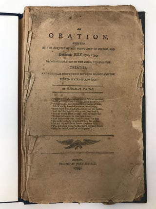 Item #82843 AN ORATION, WRITTEN AT THE REQUEST OF THE YOUNG MEN OF BOSTON, AND DELIVERED, JULY...