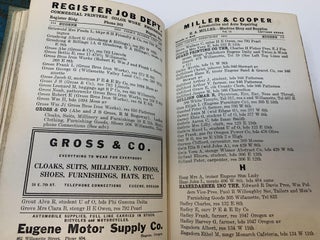 POLK'S EUGENE CITY AND LANE COUNTY DIRECTORY VOL. VI. 1912 : CONTAINING AN ALPHABETICALLY ARRANGED LIST OF BUSINESS FIRMS AND PRIVATE CITIZENS OF EUGENE, COTTAGE GROVE, COBURG, FLORENCE, GLENADA, JUNCTION CITY, MAPLETON, MARCOLA, SPRINGFIELD AND WENDLING
