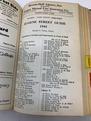 EUGENE AND LANE COUNTY DIRECTORY 1940 VOL. IX