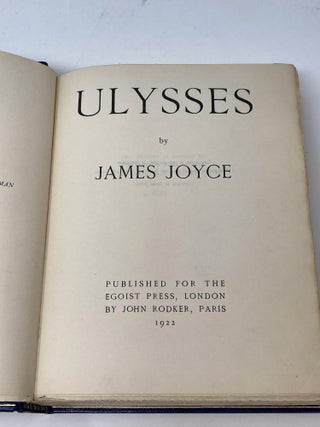 ULYSSES; (1/2000 copies of the 1922 Egoist Press printing, lavishly rebound by Bayntun-Riviere, with original wrappers bound in)