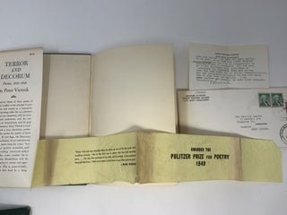 TERROR AND DECORUM : POEMS 1940 - 1948 (with a SIGNED letter, from the Poet, and publisher's yellow printed band, laid in)