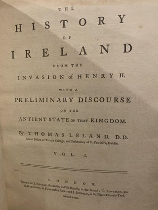 THE HISTORY OF IRELAND FROM THE INVASION OF HENRY II WITH A PRELIMINARY DISCOURSE ON THE ANTIENT STATE OF THAT KINGDOM (3 VOLS., COMPLETE)