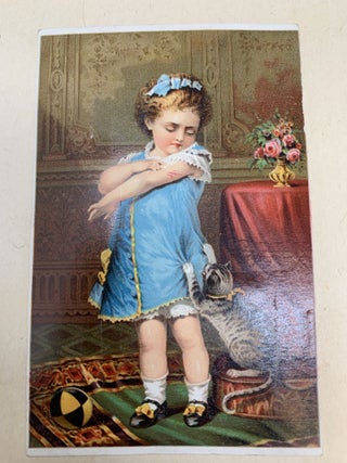 VICTORIAN CHROMOLITHOGRAPH GREETING CARD SCRAPBOOK; (Approximately 175 Mounted Cards. Private Scrapbook.