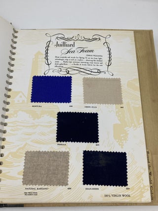 JUILLIARD LOG BOOK OF WORSTEDS AND WOOLENS FOR SPRING 1951 - "FINE FABRICS ARE THE FOUNDATION OF FASHION"