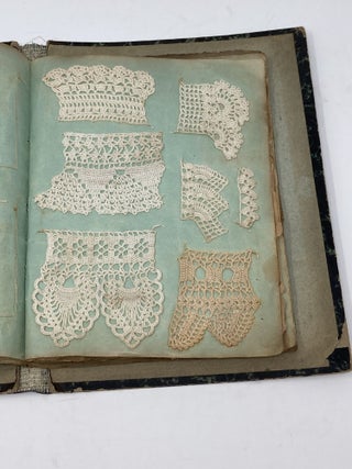 Item #85443 HANDMADE LACE SAMPLE BOOK MADE BY CLEMENCE SCHVACH (THOREAUX), 1877-1935....
