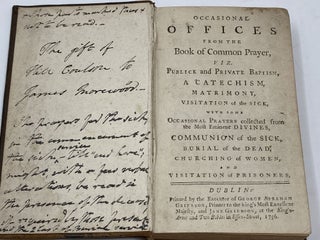 Item #85444 OCCASIONAL OFFICES FROM THE BOOK OF COMMON PRAYER, VIZ. PUBLICK AND PRIVATE BAPTISM,...