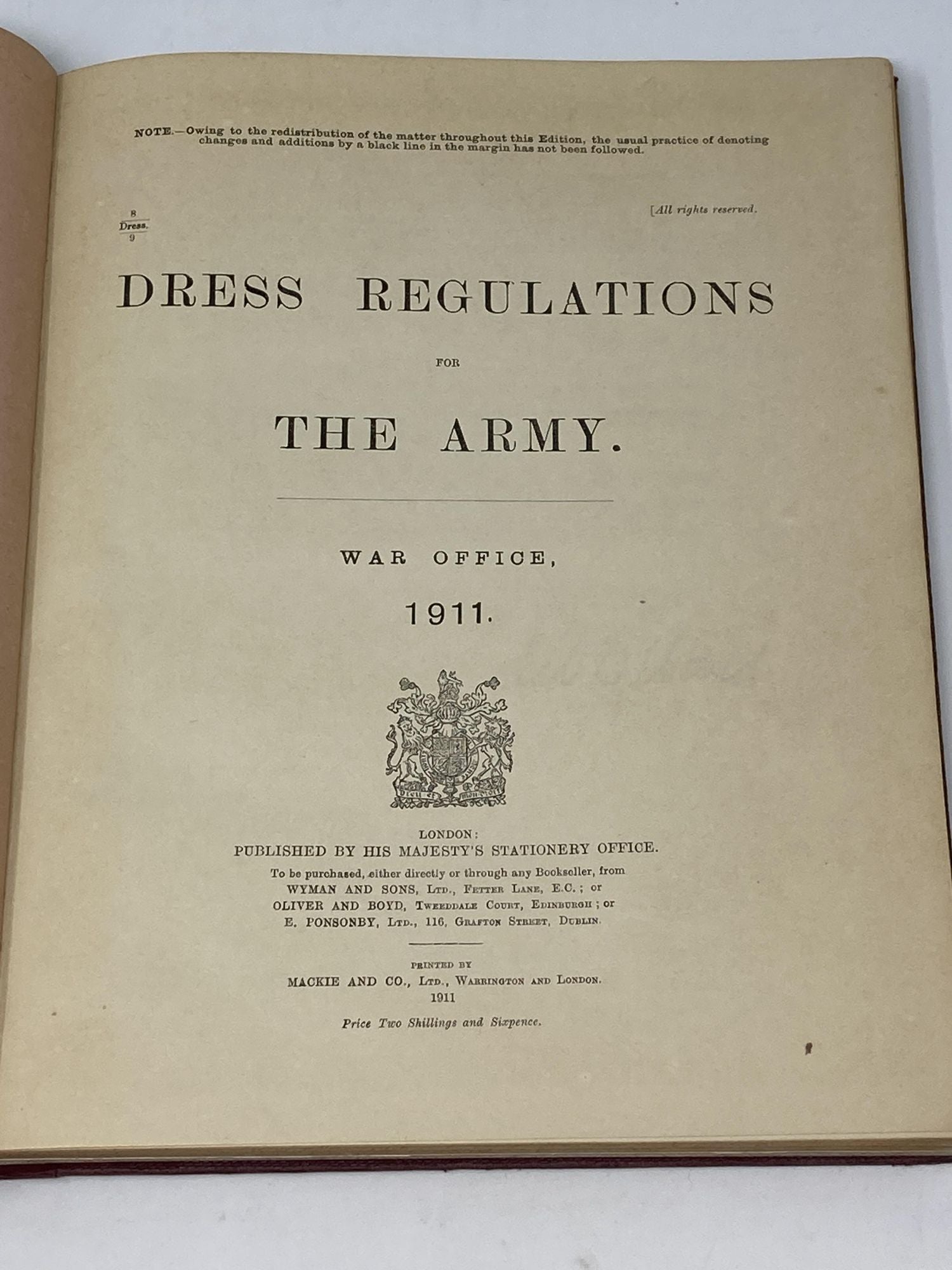 War Office - Dress Regulations for the Army