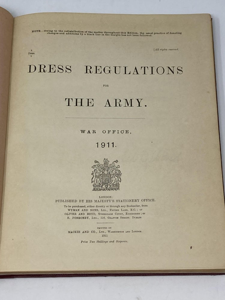 Item #85648 DRESS REGULATIONS FOR THE ARMY. War Office.
