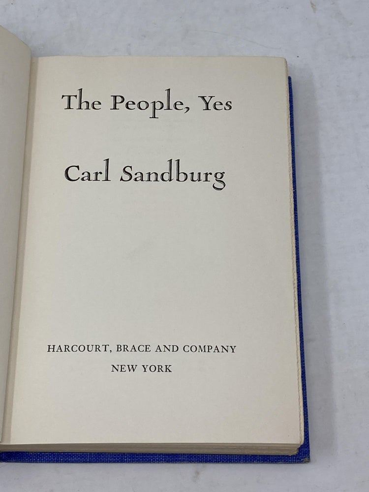 Item #85937 THE PEOPLE, YES (SIGNED). Carl Sandburg.