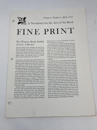 Item #86052 FINE PRINT: THE REVIEW FOR THE ARTS OF THE BOOK (59 OUT OF 64 ISSUES PUBLISHED :...