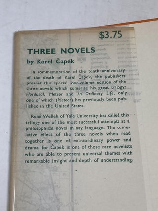 THREE NOVELS : HORDUBAL, AN ORDINARY LIFE, METEOR; Translated by M. and R. Weatherall