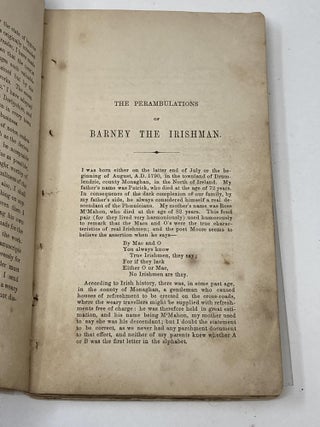 THE PERAMBULATIONS OF BARNEY THE IRISHMAN, WRITTEN BY HIMSELF