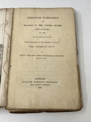 Item #86604 PERSONAL NARRATIVE OF TRAVELS IN THE UNITED STATES AND CANADA IN 1826 ILLUSTRATED BY...
