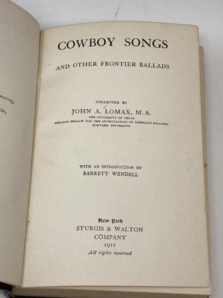 COWBOY SONGS AND OTHER FRONTIER BALLADS